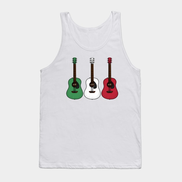 Acoustic Guitar Italian Flag Guitarist Musician Italy Tank Top by doodlerob
